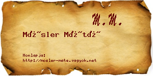 Mösler Máté névjegykártya